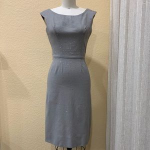 VINTAGE 50’s Gray Spangled Wool Wiggle Dress Sz S